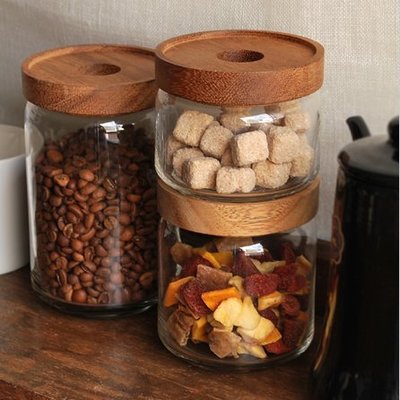 密封罐泰國進口chabatree 帶蓋玻璃密封罐家用咖啡豆零食干貨儲物罐防潮-雙喜生活館