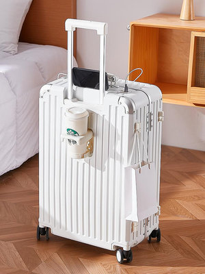 ＂行李箱＂瑞士軍刀多功能行李箱女鋁框拉桿箱20寸新款大容量旅行箱登機箱男