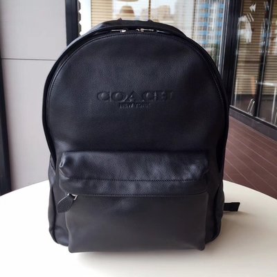 COACH 72120 新款男士素面牛皮雙肩後背包 內置筆電夾層 大容量肩背包