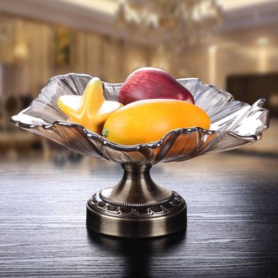 歐式奢華家用水晶玻璃果盤客廳茶幾水果盤糖果盤簡約現代創意擺件~特價