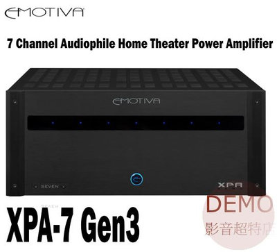 ㊑DEMO影音超特店㍿ 美國EMOTIVA XPA-7 Gen3  7聲道發燒級 後級擴大機