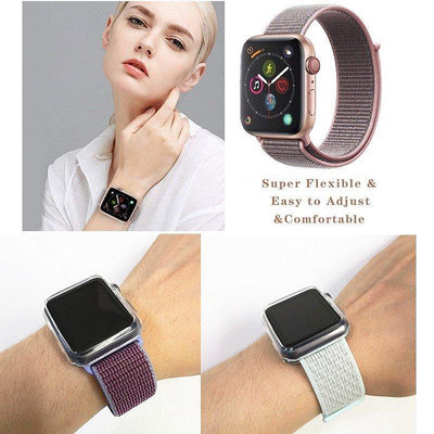 全館免運 於Apple Watch SE 尼龍迴環錶帶 iWatch1 2 3 4 series 5 蘋果6手運動錶帶4