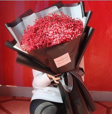 『格倫雅』紅色超大滿天星乾花花束情人節閨蜜生日畢業禮物^21801促銷 正品 現貨