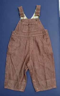 《二手品》美國品牌童裝 OshKosh12M素色吊帶褲！褲襠有暗釦方便換尿布唷～