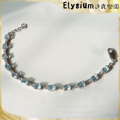 Elysium‧迷霧樂園〈LTP009A〉尼泊爾‧ 12顆 天空藍 拓帕石 手工925銀 手鍊/手環