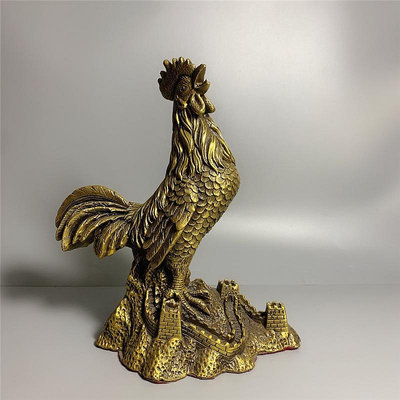 椒房 黃銅雞擺件銅公雞金雞長城雞家居客廳工藝品裝飾品擺設 gy