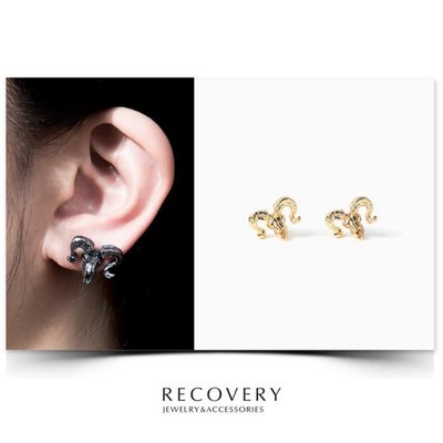 美國東村【Recovery】Argali Skull Earring 羊頭骨 耳環 ( 亮金 / 古銀 )