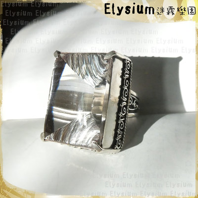 Elysium‧迷霧樂園〈RRC015A〉尼泊爾‧ 國際戒圍20_大長方 白水晶 925銀 手工戒指