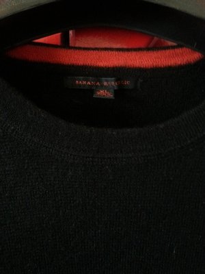 【BANANA REPUBLIC】黑色美麗諾羊毛(100%)圓領毛衣 XL號