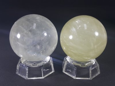[銀九藝] 直徑~6.2公分 冰洲石水晶球 吉祥擺飾 2件一標(14)