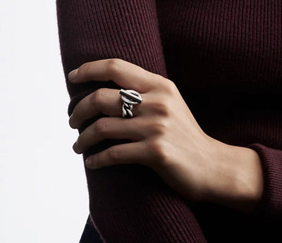 [現貨/預購］Hermès Croisette ring, large model finesse 純銀戒指 男女皆可配戴