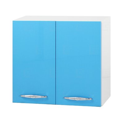 【優比傢俱生活館】20 環保塑鋼系列-藍白雙色2.4尺二門廚房流理台吊櫃/收納櫃/掛壁櫃 GT169-08