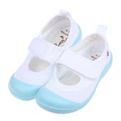 童鞋(16~21公分)Moonstar日本製絆帶自黏式淺藍色兒童室內鞋I2P029B