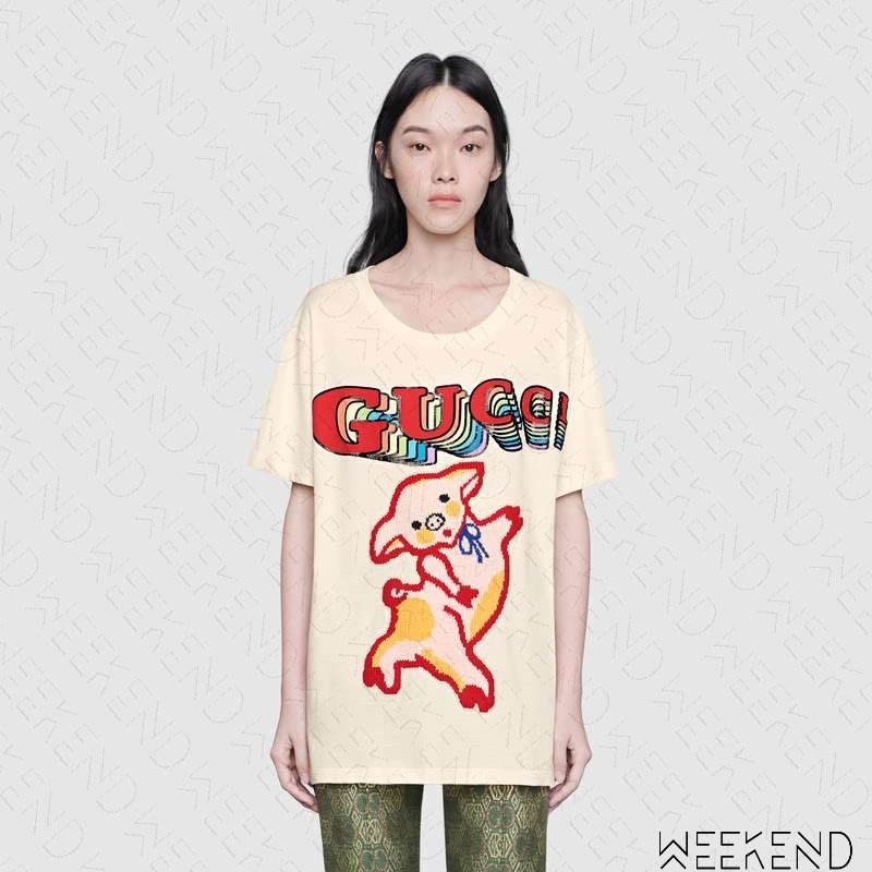 Weekend Gucci Piglet 小豬 豬年 短袖 上衣 T恤 米白色 19春夏 Yahoo奇摩拍賣