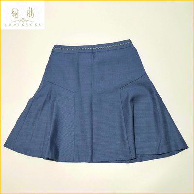日本二手衣✈️KUMIKYOKU 組曲 藍色及膝裙 A字裙 及膝短裙 KUMIKYOKU 組曲 女裝3號 A5192K