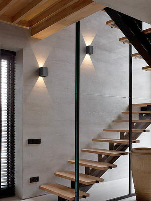 復式別墅樓梯上下照壁燈鋁材客廳背景墻組合造型燈簡約布線床頭燈