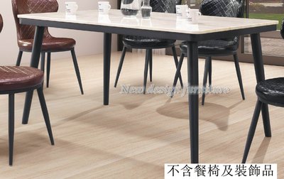 【N D Furniture】台南在地家具-工業風黑砂鐵腳座淺色人造石面150cm餐桌/5尺石面桌YH