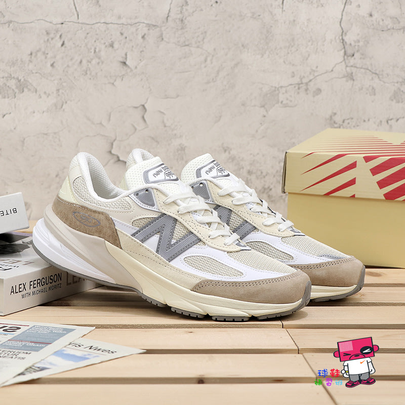 球鞋補習班NEW BALANCE 990 V6 奶茶奶油白USA美製男女ABZORB緩震麂皮