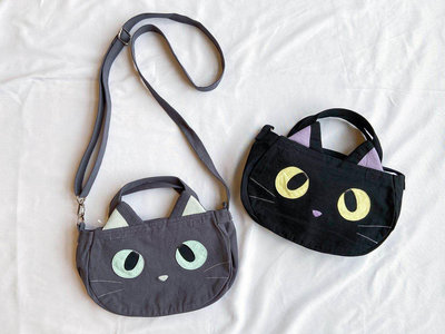 日本卡拉貓～貓黑手提斜背2用包