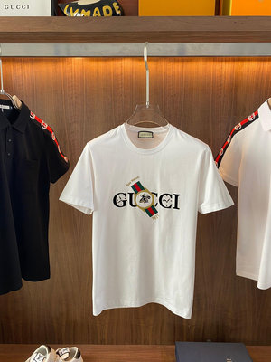 Gucci古奇  2023ss春夏高品質絲光棉短袖T恤【M-6XL可穿至230斤】頂級品質，當下最新工藝要求 NO13203