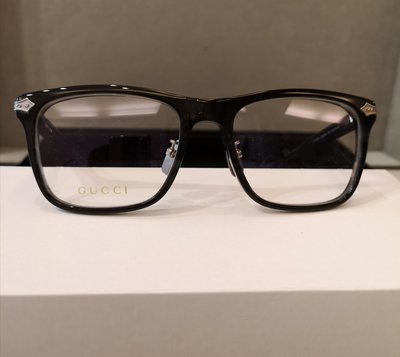 GUCCI GG-0069O-008 黑灰色金屬鈦威靈頓眼鏡-鏡盒顏色隨機出貨 日本製造 稀有釋出
