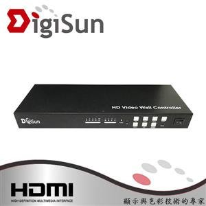 DigiSun VW404 4螢幕HDMI拼接電視牆控制器 HDMI/AV/VGA/USB 電視牆與分配器雙模式