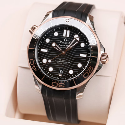 現貨 可自取OMEGA 210.22.42.20.01.002 手錶 機械錶 42mm 海馬 陶瓷圈 玫瑰金 黑面盤