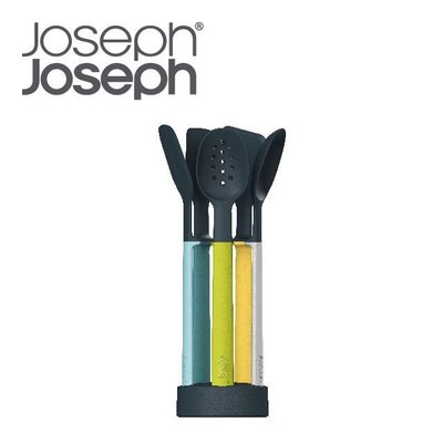 Joseph Joseph 英國創意餐廚 不沾桌矽膠料理鏟匙組 (附座-自然色)