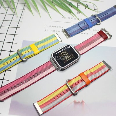 適用於華米Amazfit Bip S米動手錶青春版 1S 編織尼龍錶帶 20mm 通用 華米 GTS 手錶替換腕帶 炫彩