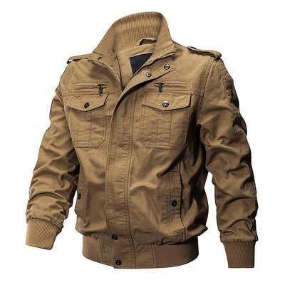 特價中✅2021秋冬季男士軍裝夾克飛行員工裝外套二戰美軍軍迷立領肩章上衣