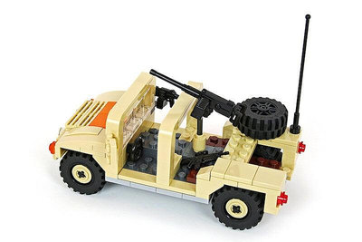 眾誠優品 BRICKMANIA美國悍馬部隊偵察隊皮卡吉普益智拼裝積木模型玩具禮物 LG180