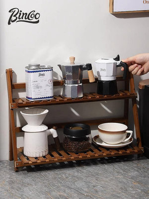 熱銷Bincoo咖啡器具收納架家用收納置物架吧臺工具咖啡杯收納架現貨