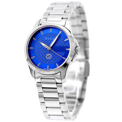 GUCCI  古馳 YA1265050 手錶 28mm 藍色面盤 藍寶石鏡面 不鏽鋼錶帶 女錶 男錶