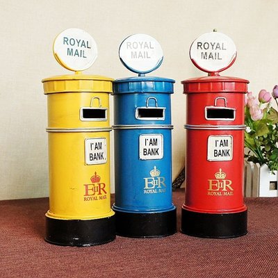 金屬郵筒模型 儲蓄罐 商務家居辦公室擺設 創意禮物 禮品 郵筒-一點點