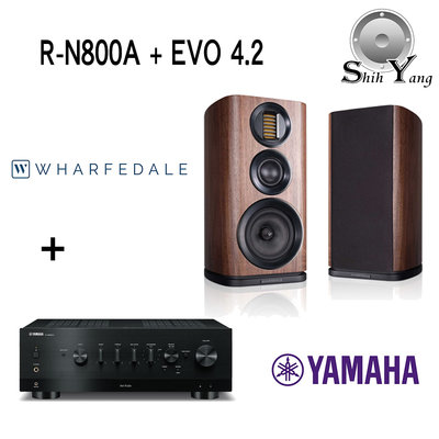YAMAHA R-N800A 串流綜合擴大機 + Wharfedale 英國 EVO 4.2 書架型喇叭