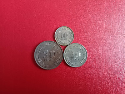 【二手】 新加坡1967年～1985年第流通輔幣50分～10分，普835 錢幣 硬幣 紀念幣【明月軒】