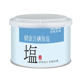 台鹽生技~含碘海鹽-300g/罐