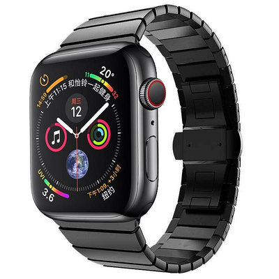 適用 Apple Watch Series 6 7  5 4 Se蝴蝶扣表帶蘋果不銹鋼鋼帶