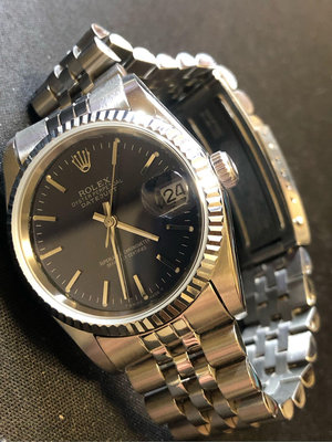 降售 二手港錶 Rolex 勞力士 港勞 機械錶 DateJust 16234 白鋼殼版 藍色銀條丁面盤  錶徑36mm