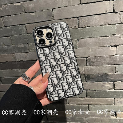 正確標Dior閃鉆老花15promax手機殼14promax蘋果13皮質iphone12個