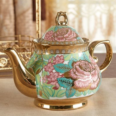 現貨 茶壺 耐熱高溫大號茶壺家用陶瓷泡茶壺單壺帶過濾孔冷水壺大容量