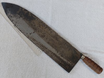 早期鐵製鯊魚刀.大魚刀(1)~~木柄~~興隆~~總長約56CM