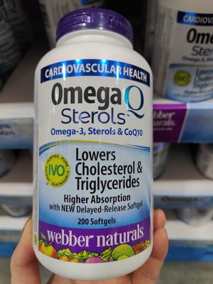 現貨 Webber naturals Omega-3&Coq10 天然不飽和脂肪酸 200顆