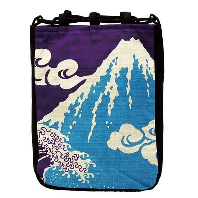 富士山 和風棉質 束口袋 信玄袋 手拿包 日本製