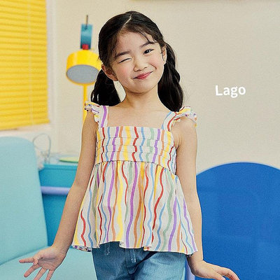 S~XL ♥上衣(무지개) LAGO-2 24夏季 LGG240528-027『韓爸有衣正韓國童裝』~預購