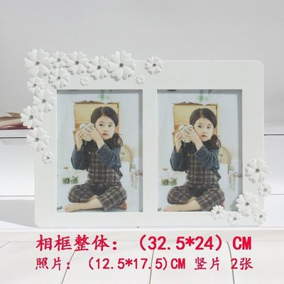 韓版簡約現代歐式創意7寸相框擺臺兒童畫框影樓婚紗照雙框組合~特價