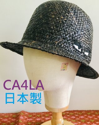 夏【CA4LA】帽🍑摩卡棕黑 眼睛 天然草 圓頂遮陽帽 小臉帽 日本製