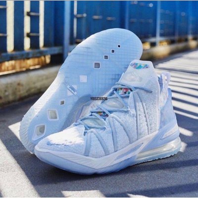【正品】Nike LeBron 18 "Play for the Future"冰藍 玩轉未來 CW3156-400潮鞋