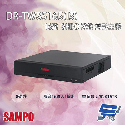 昌運監視器 SAMPO聲寶 DR-TW8516S(I3) 16路 五合一 人臉辨識 8HDD XVR 錄影主機