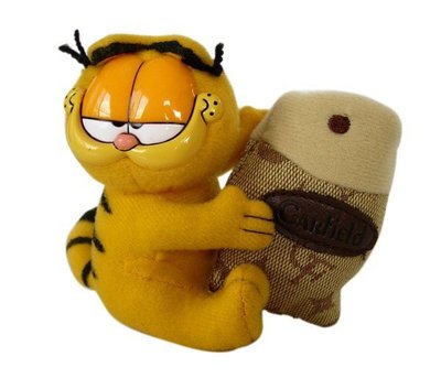 【卡漫迷】Garfield 絨毛娃娃 ㊣版 加菲貓 玩偶 ~ 約 8 公分高 ~ 1 8 0 元